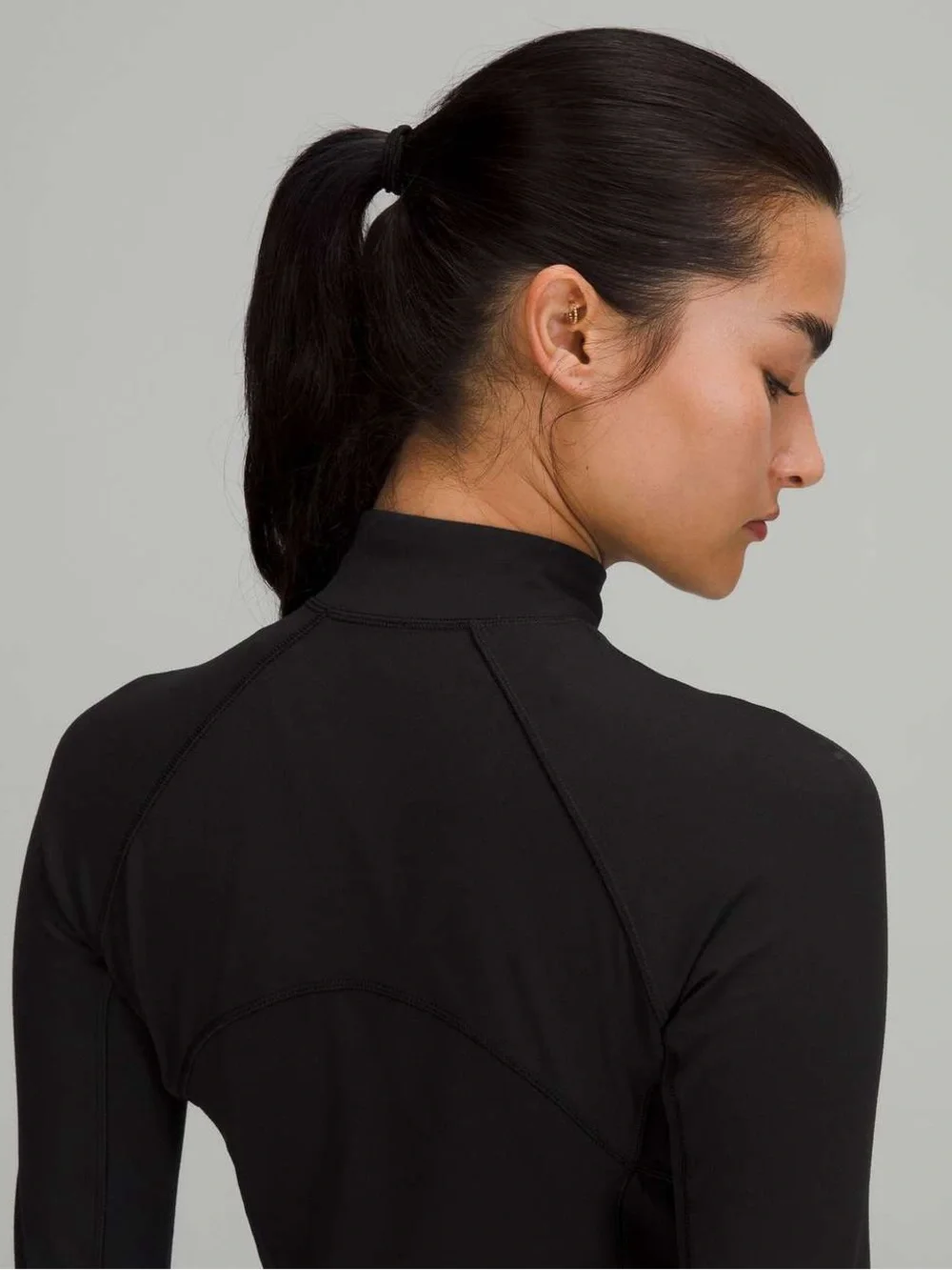 263. Lululemon Its Rulu Run Cropped Half-Zip Black LS size 10 EUC
